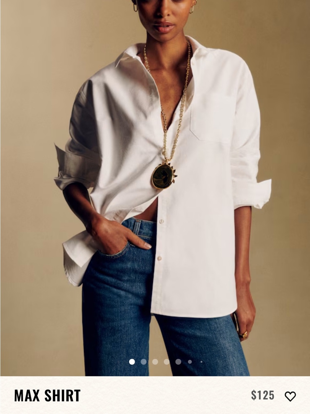 Sezane White Relaxed Button-Down Shirt